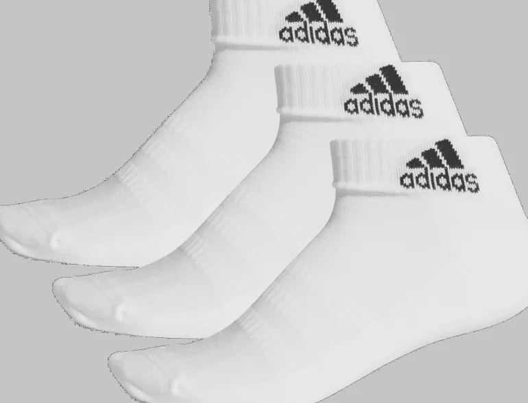 CALZINI ADIDAS IMBOTTITI ALLA CAVIGLIA 3 PAIA BIANCHI