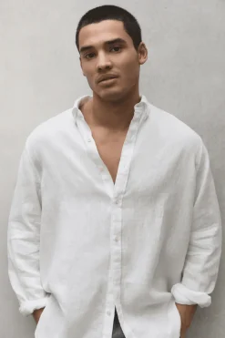 CAMICIA DA UOMO ECOALF MALIBUALF WHITE MCMGASRM 000
