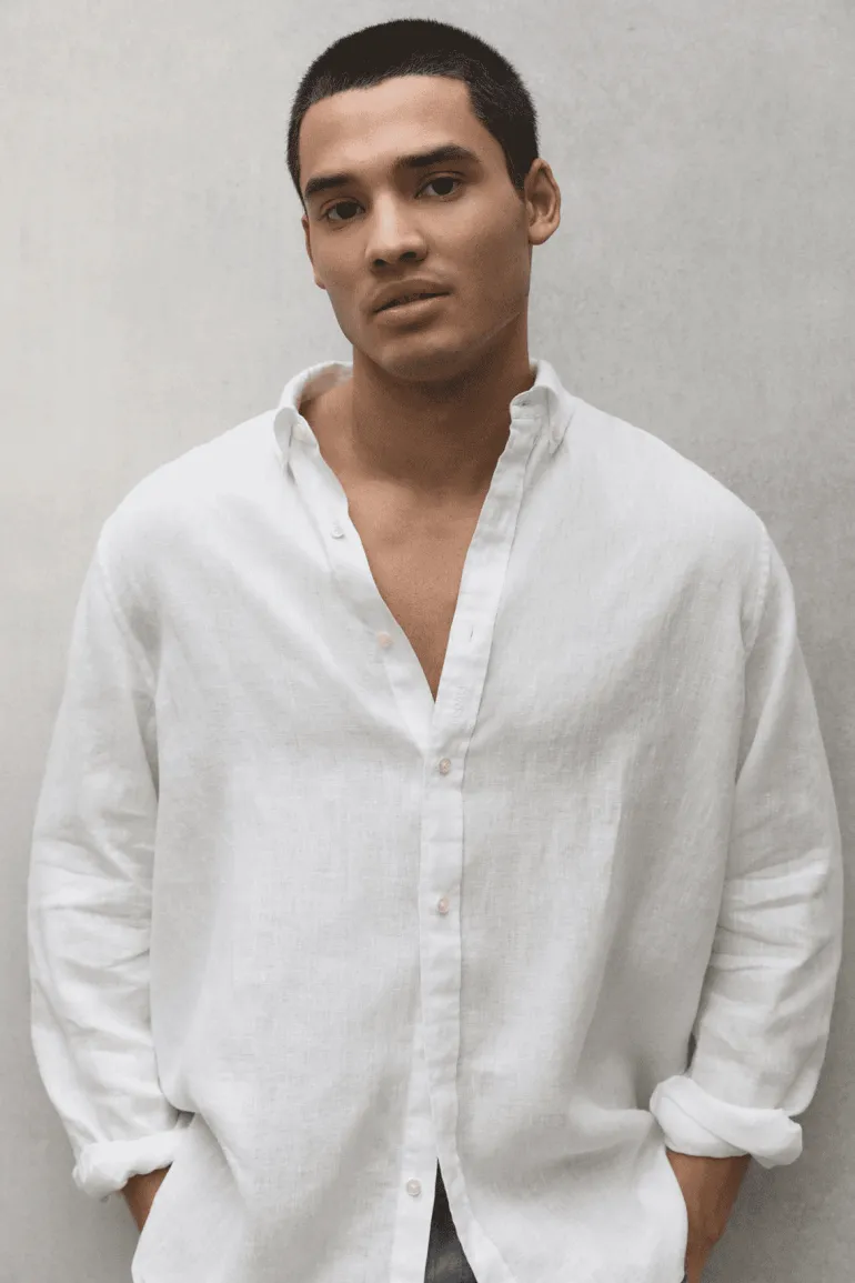 CAMICIA DA UOMO ECOALF MALIBUALF WHITE MCMGASRM 000