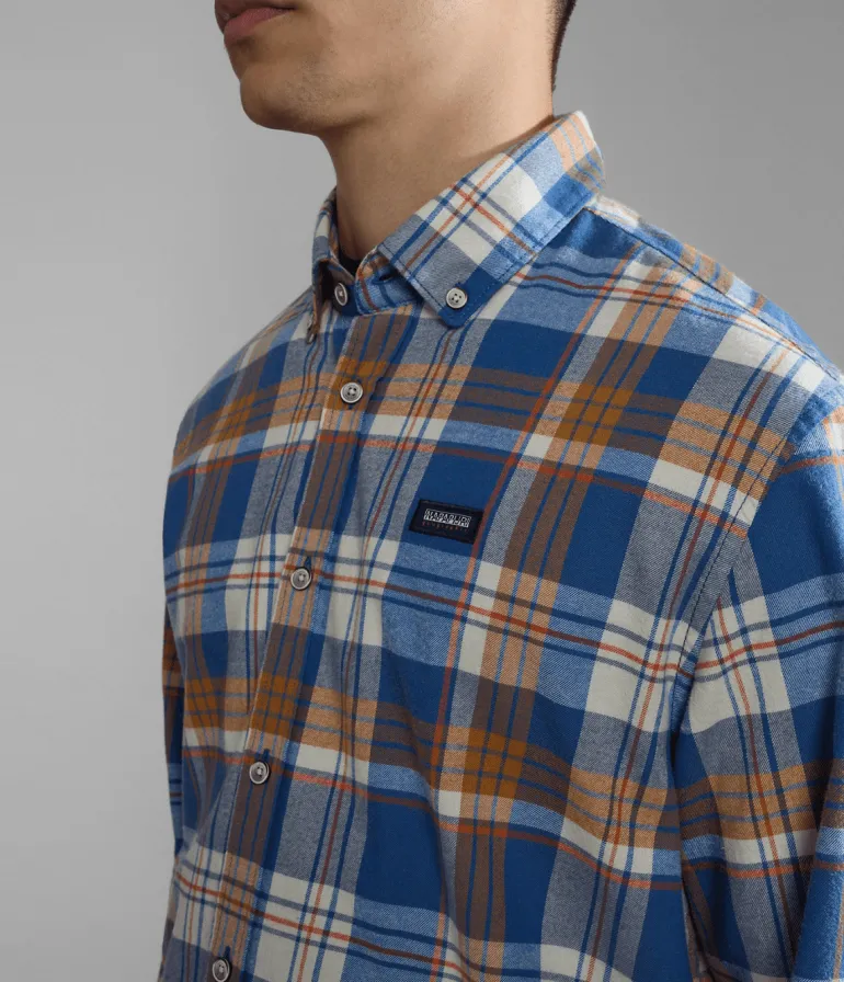 CAMICIA DA UOMO NAPAPIJRI G-TREKKING 1 BIG CHECK NP0A4HF7 CAR