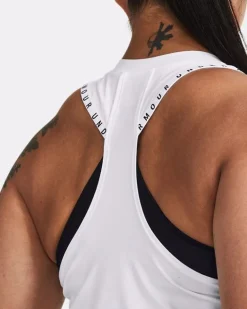 CANOTTA DA DONNA UNDER ARMOUR KNOCKOUT NOVELTY WHITE 1379434 0100