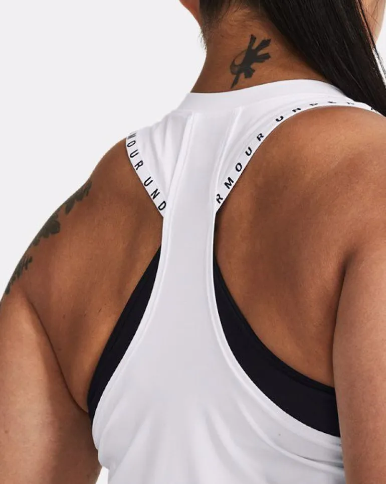 CANOTTA DA DONNA UNDER ARMOUR KNOCKOUT NOVELTY WHITE 1379434 0100