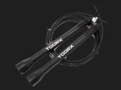 CORDA DA SALTO VELOCE TOORX IN ACCIAIO CON MANOPOLE IN PLASTICA NERA