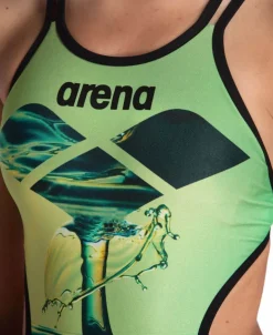 COSTUME DA DONNA ARENA ONE DOUBLE CROSS BACK BLACK-SOFT GRE 006780 550