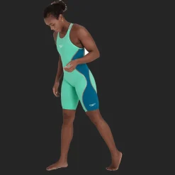 COSTUME DA GARA DA DONNA SPEEDO LZR PURE INTENT OPENBACK KNEESKIN BLU VERDE 68-11974 D881