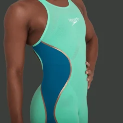 COSTUME DA GARA DA DONNA SPEEDO LZR PURE INTENT OPENBACK KNEESKIN BLU VERDE 68-11974 D881