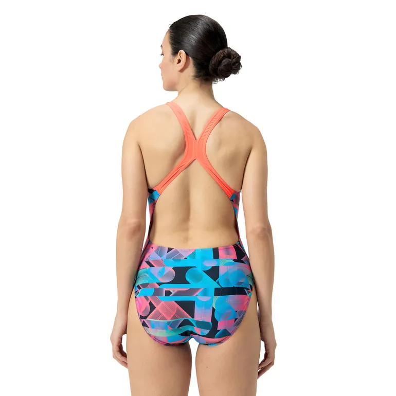 COSTUME DA NUOTO DA DONNA SPEEDO WOMENS ALLOVER DIGITAL POWERBACK 8-0040661 7314