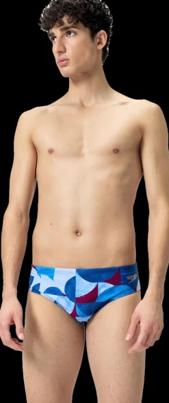 COSTUME DA NUOTO DA UOMO SPEEDO MENS 8CM ALLOVER DIGITAL BRIEF 8-124411 7331