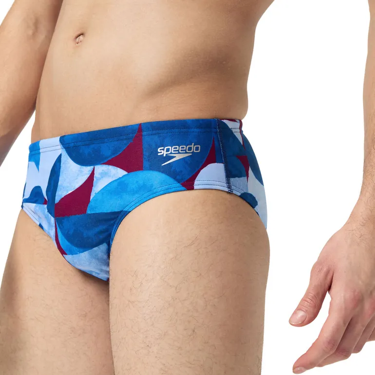 COSTUME DA NUOTO DA UOMO SPEEDO MENS 8CM ALLOVER DIGITAL BRIEF 8-124411 7331