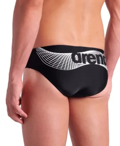 COSTUME DA NUOTO DA UOMO ARENA  WAKE SWIBRIEFS BLACK-WHITE 008068 501