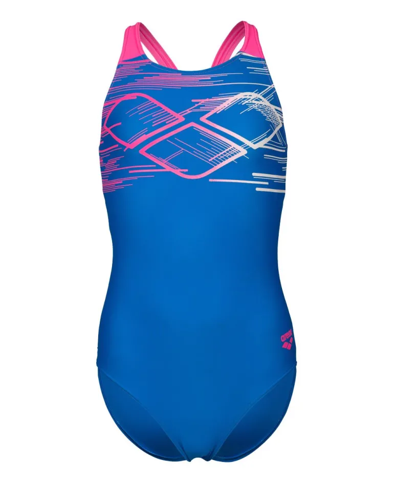 COSTUME DA NUOTO JUNIOR ARENA PASTIME SWIMSUIT V BACK BLU 008308 809
