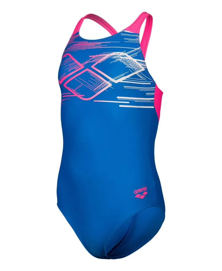 COSTUME DA NUOTO JUNIOR ARENA PASTIME SWIMSUIT V BACK BLU 008308 809