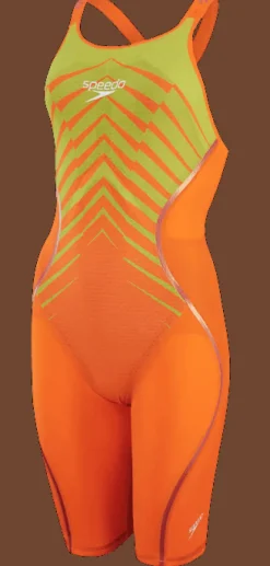 COSTUMONE DA DONNA SPEEDO LZR INTENT OPENBACK KNEESKIN OR/GRN 68-11974 G609
