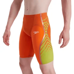 COSTUMONE DA UOMO SPEEDO LZR INTENT HIGH WAISTED JAMMER ORANGE 68-11977 G609