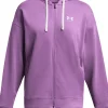 FELPA DA DONNA UNDER ARMOUR RIVAL TERRY OS FZ HOODED PROVENCE PURPLE 1386043 560