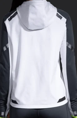 FELPA DA RUNNING DA DONNA BROOKS RUN VISIBLE THERMAL HOODIE WHITE/ASPHALT 221559 134