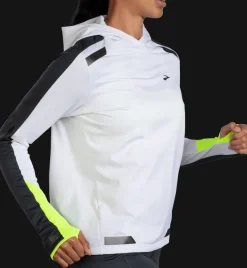 FELPA DA RUNNING DA DONNA BROOKS RUN VISIBLE THERMAL HOODIE WHITE/ASPHALT 221559 134