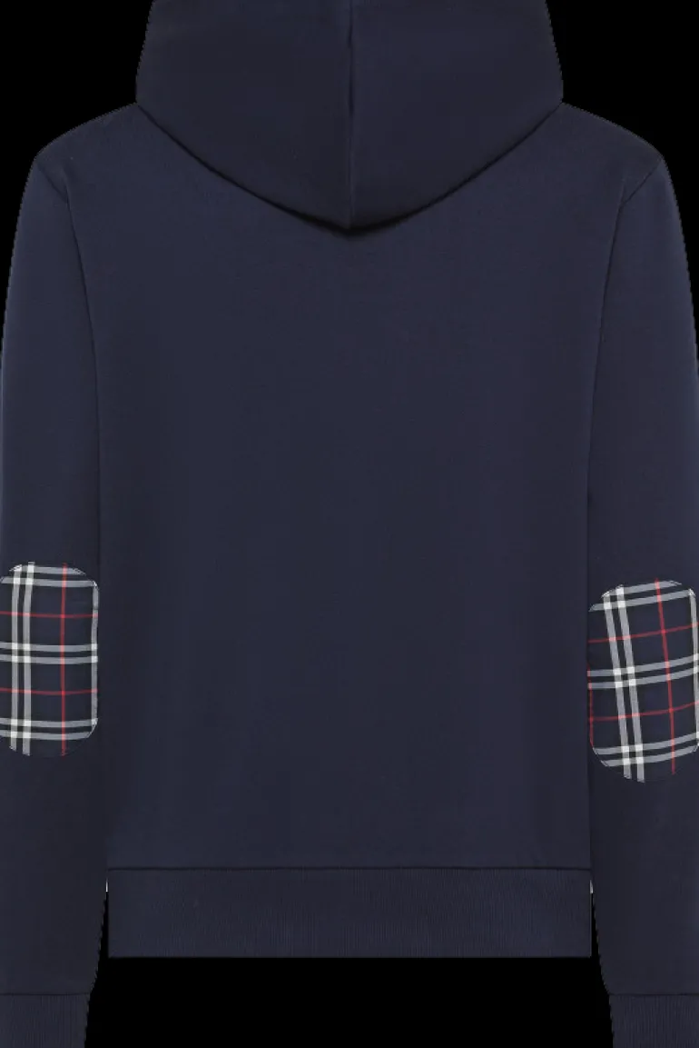 FELPA DA UOMO SUN68 ZIP CONTRAST FABRIC NAVY BLUE F44123 07
