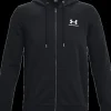 FELPA DA UOMO UNDER ARMOUR ESSENTIAL FZ HOOD BLACK 1373881 0001