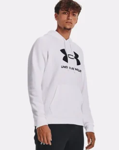 FELPA DA UOMO UNDER ARMOUR RIVAL LOGO HD WHITE 1379758 0100