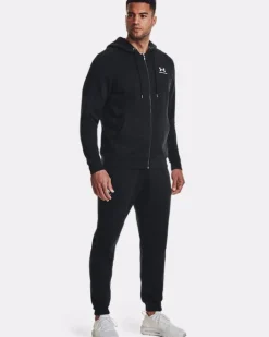 FELPA DA UOMO UNDER ARMOUR ESSENTIAL FZ HOOD BLACK 1373881 0001