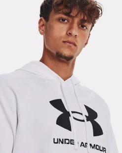 FELPA DA UOMO UNDER ARMOUR RIVAL LOGO HD WHITE 1379758 0100