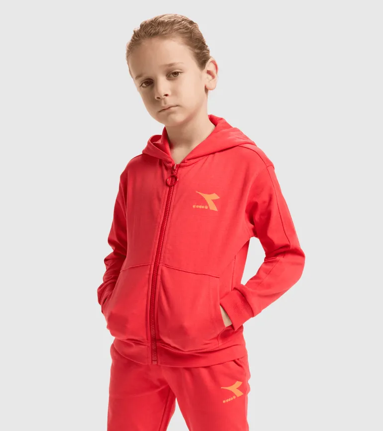 FELPA DIADORA JUNIOR FULL ZIP RAINBOW 102.178264 45028 ROSSO