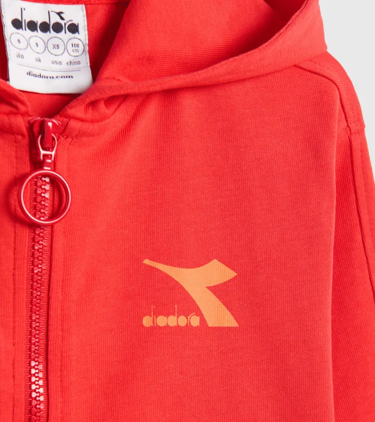 FELPA DIADORA JUNIOR FULL ZIP RAINBOW 102.178264 45028 ROSSO
