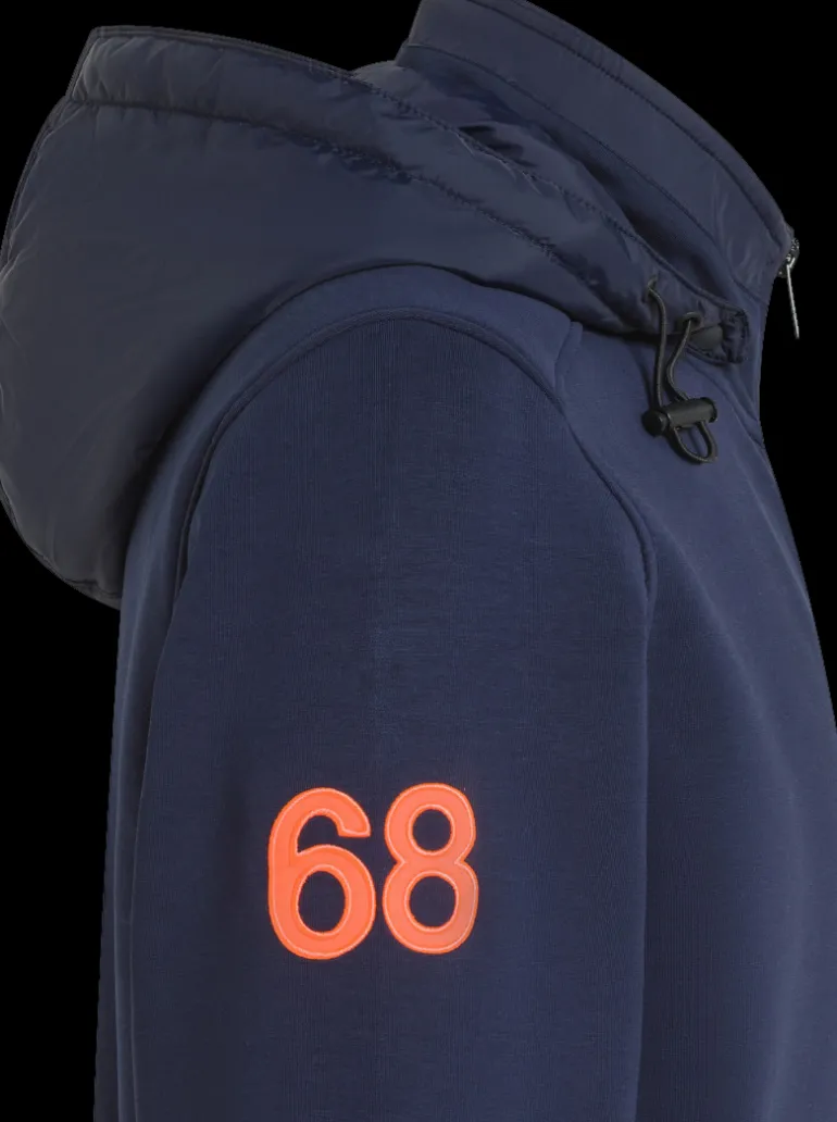 GIACCA DA UOMO SUN68 NYLON DOUBLE FLEECE TECH NAVY BLUE F44115 07