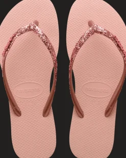 INFRADITO DA MARE DA DONNA HAVAIANAS SLIM GLITTER II BALLET ROSE-GOLDEN BLUS 4146975 3606