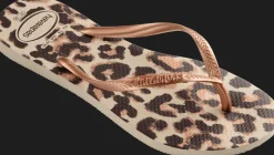 INFRADITO DA MARE DA DONNA HAVAIANAS SLIM ANIMALS BEIGE-ROSE GOLD-DARK BROWN 4103352 9919