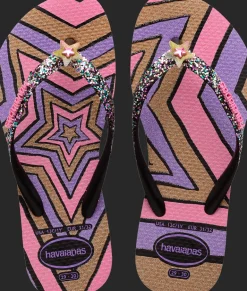 INFRADITO DA MARE JUNIOR HAVAIANAS KIDS SLIM GLITTER TRENDY BLACK 4146976 0090