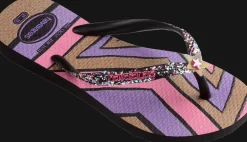 INFRADITO DA MARE JUNIOR HAVAIANAS KIDS SLIM GLITTER TRENDY BLACK 4146976 0090