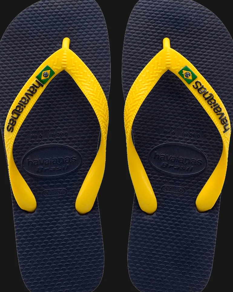 INFRADITO DA MARE UNISEX HAVAIANAS BRASIL LOGO NAVY BLUE-CITRUS YELLOW 4110850 3587