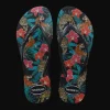 INFRADITO DONNA HAVAIANAS SLIM TROPICAL NERE CON MOTIVO FLOREALE