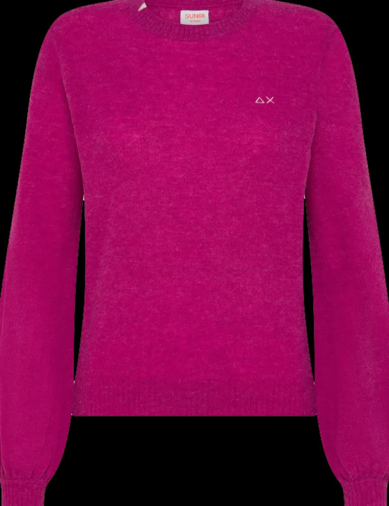MAGLIONE DA DONNA SUN68 ROUND NECK ALPACA CICLAMINO K44260 72