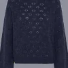 MAGLIONE DA DONNA SUN68 TURLE NECK FANCY KNITWAY NAVY BLUE K43265 07