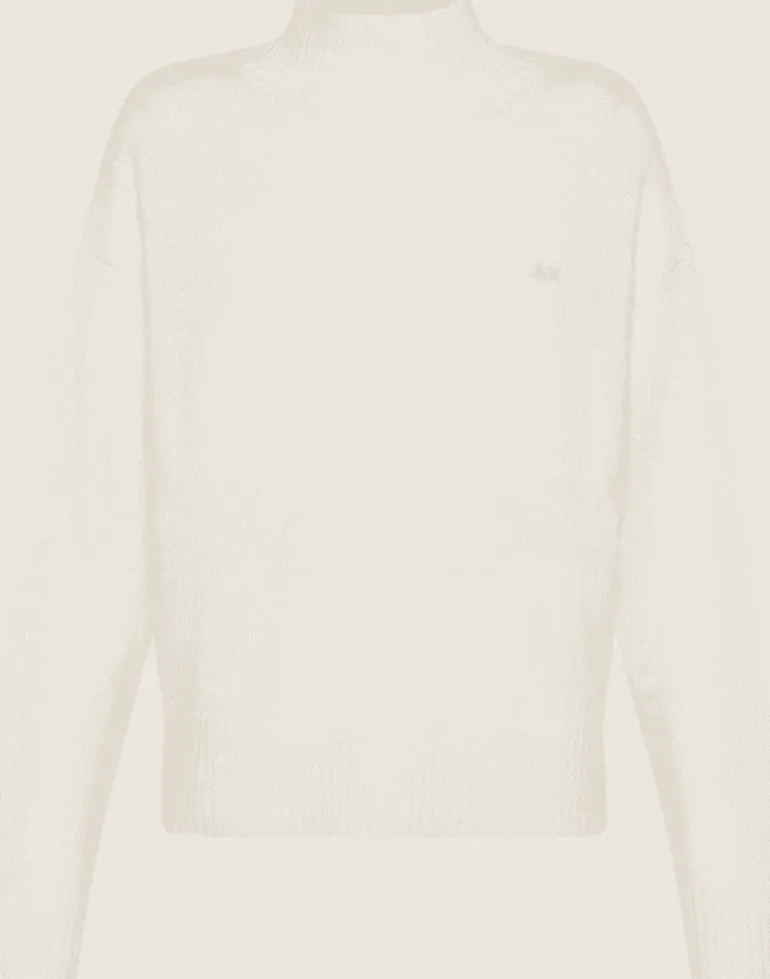 MAGLIONE DA DONNA SUN68 TURLE NECK ALPACA SOLID COLOR BIANCO PAN K43254 31