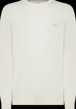 MAGLIONE DA UOMO SUN68 ROUND SOLID BIANCO PANNA K44101 31