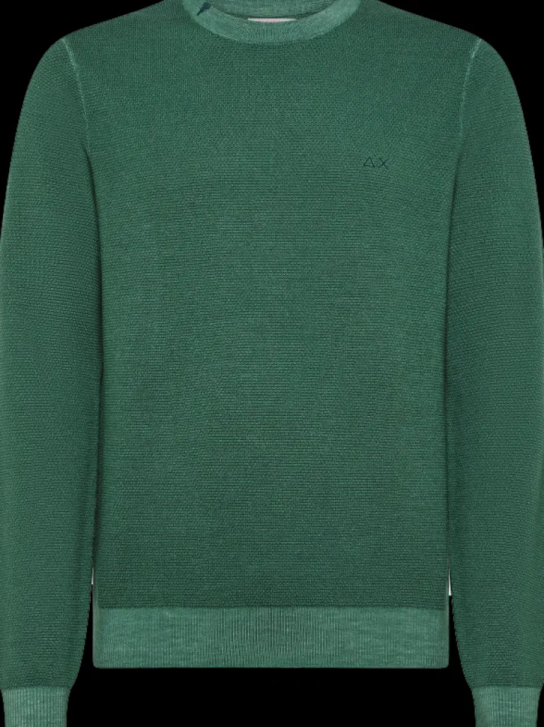 MAGLIONE DA UOMO SUN68 ROUND VINTAGE RICE VERDE SCURO K44145 37