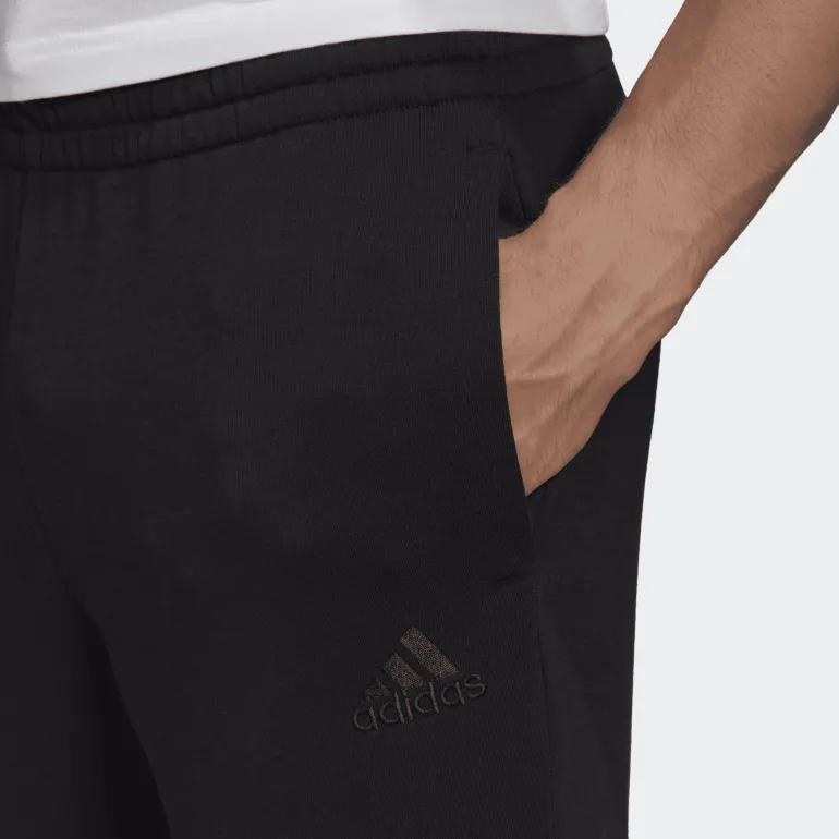 PANTALONI SPORTIVI DA UOMO ADIDAS ESSENTIALS IN FRENCH TERRY NERI CON POLSINO