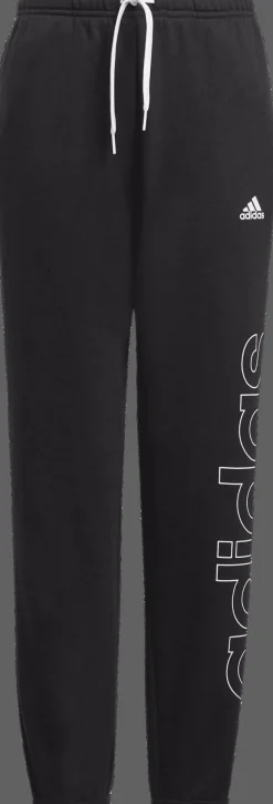 PANTALONI SPORTIVI JUNIOR ADIDAS ESSENTIALS IN FRENCH TERRY NERI CON SCRITTA LATERALE
