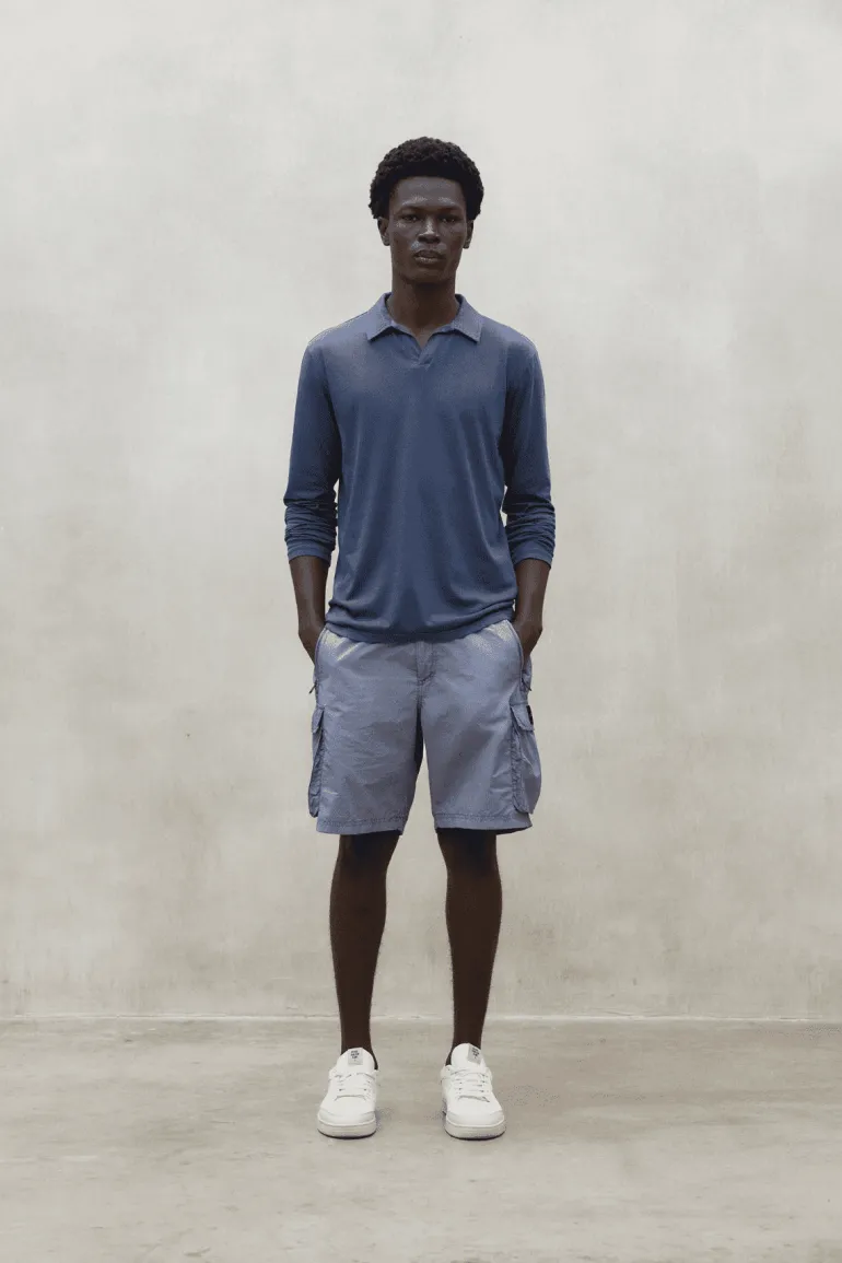 POLO DA UOMO ECOALF ENZOALF LONG SLEEVE POLO LIGHT INDIG MCMGAPOE 168