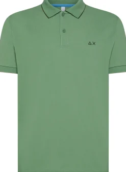 POLO DA UOMO SUN68 SMALL STRIPES ON COLLAR A35110 84