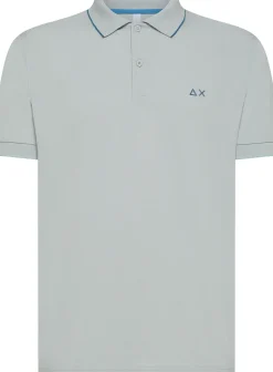 POLO DA UOMO SUN68 SMALL STRIPES ON COLLAR A35110 06