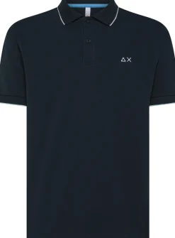 POLO DA UOMO SUN68 SMALL STRIPES ON COLLAR A35110 07