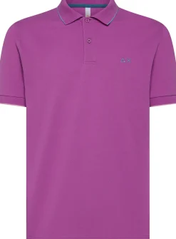 POLO DA UOMO SUN68 SMALL STRIPES ON COLLAR A35110 72