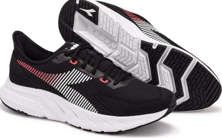 SCARPA DA RUNNING DA UOMO DIADORA PASSO 3 BLACK/WHITE (C7406) - 101.179546 C7406