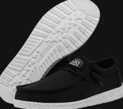 SCARPE DA UOMO HEYDUDE WALLY SLUB CANVAS BLACK 40009 001