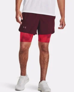 SHORT DA RUNNING UNDER ARMOUR LAUNCH 5 2IN1 DARK MAROON 1380886 0600